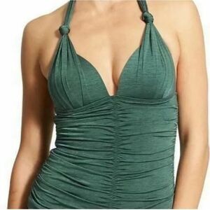 Athleta aqualuxe ruched opal tankini size small